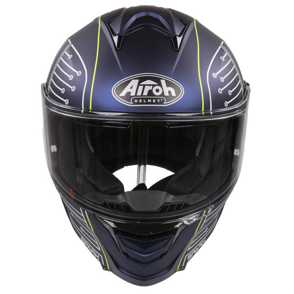 Airoh Airoh spark flow helmet - fluro yellow / blue circuit matt (extra large)